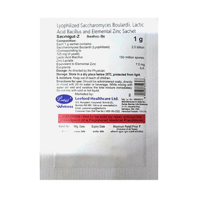 SACMIGUT Z Orange Flavour Sachet 1gm - Diarrhoea-Ant