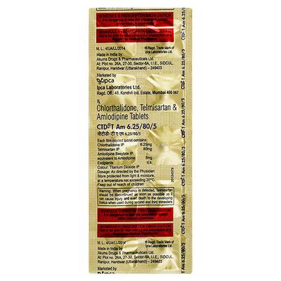 CTD T AM 6.25/80/5mg Tablet 10's - Hypertension-Ana