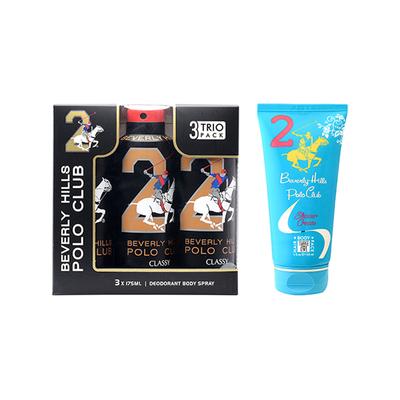 Beverly Hills Polo Club Classy Men Deo No.2 Trio Pack + Sports No.2 Women Shower Cream 3-in-1 Set 675 ml 1's - Deodorants/Roll-Ons