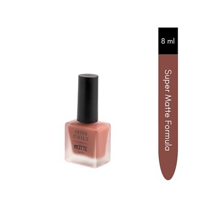 Miss Nails Matte Nail Color - Brown Fudge 8 ml - Nail Polish