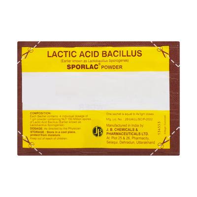 Sporlac Banana Flavour Powder Sachet 4X1gm - Diarrhoea-Ant