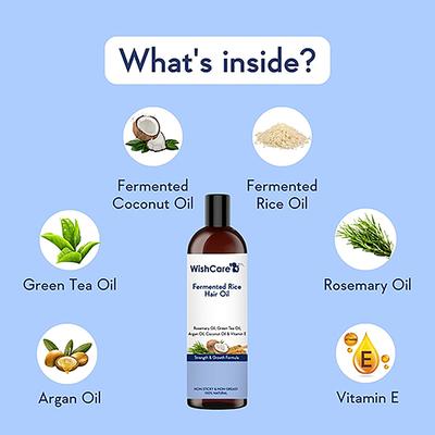 Wishcare Fermented Rice Hair Growth Oil - Strength and Growth formula - Hair Applicator 200ml - Hair Oils