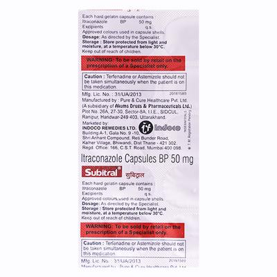SUBITRAL 50 Capsule 10's - Fungal Infections-Anf