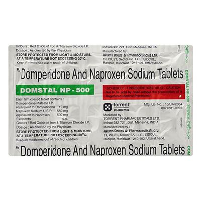 DOMSTAL NP 500 Tablet 10's - Pain relief-Ano