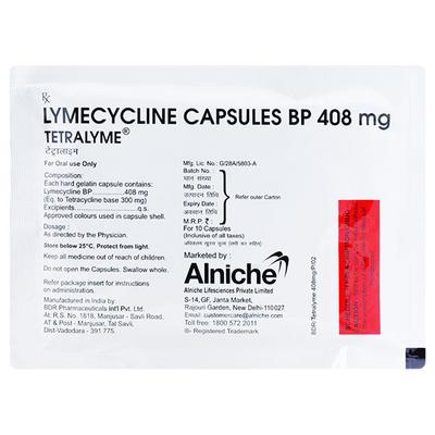 TETRALYME 408mg Capsule 10's - Bacterial Infections-ABC