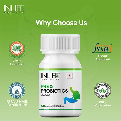 INLIFE Prebiotics and Probiotics Capsules 60's - Digestive Health