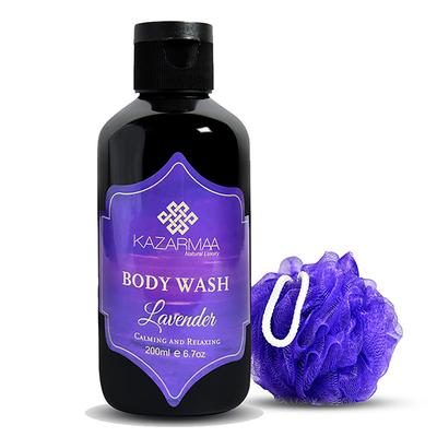 Kazarmaa Calming and Relaxing Lavender Shower gel With loofah (Lavender) 250 ml - Shower Gels & Body Wash