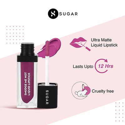 SUGAR Cosmetics Smudge Me Not Liquid Lipstick - 48 Violet Bullet (Violet Red) 4.5 ml - Liquid Lipsticks