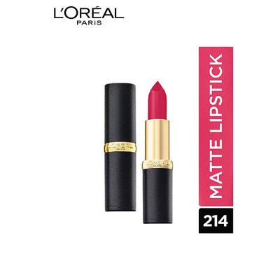 L'Oreal Paris Color Riche Moist Matte Lipstick, 214 Raspberry Syrup 3.7 Gm - Lipsticks