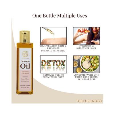 The Pure Story Sesame Oil Pure Natural, Extra Virgin Cold Pressed 100ml - Hair Oils