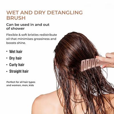 Tash Hair Slick - Portable Detangling Boar Bristle Hair Brush For Wet, Dry, Curly and Straight Hair Gold 60 gm - Hair Brushes
