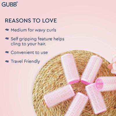 GUBB Hair Rollers - 6 Medium Hair Curlers 50 gm - Rollers & Curlers