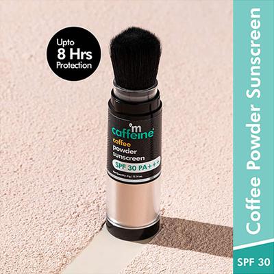 mCaffeine SPF 30 PA+++ Coffee Powder Sunscreen - 100% Mineral, Matte Sunscreen with No White Cast 4 gm - Face Sunscreen