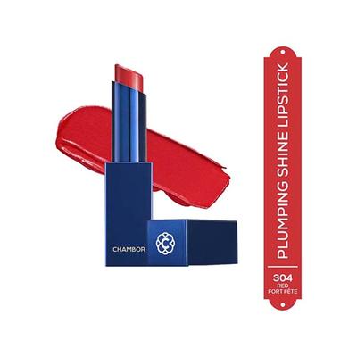 Chambor Tres Shine Plump++ Lipstick - Red Fort Fete 3 gm - Lipsticks