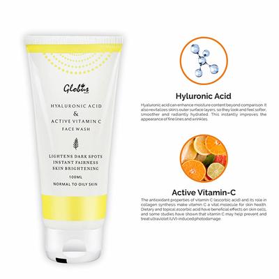 Globus Naturals Hyaluronic Acid And Vitamin C Anti - Aging Face Wash 100 ml - Face Wash & Cleansers