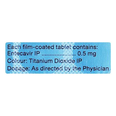 Entavir 0.5mg Tablet 10'S - Viral infections-Ant