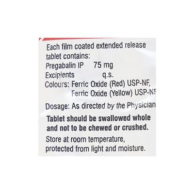 Neugaba ER 75mg Tablet 10'S - Neuropathic Pain-Dru