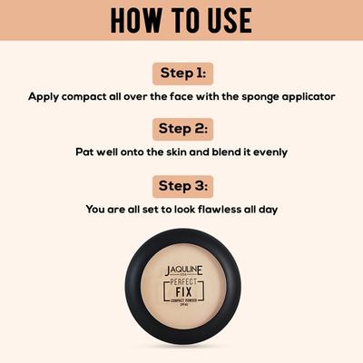 Jaquline USA Perfect Fix SPF 40+++ Compact Ivory 01 9 gm - Compact Powder