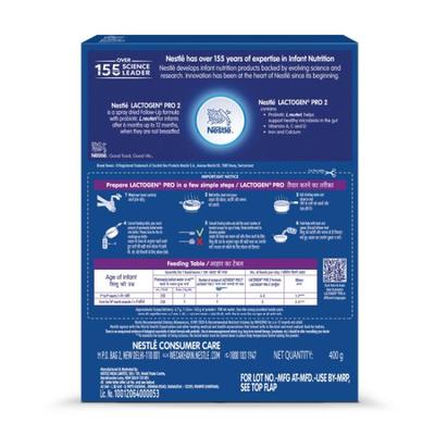 Nestle LACTOGEN PRO 2 Follow Up Formula with Probiotic L.reuteri After (After 6 to 12 months) 400 g - Baby And Infant Supplements