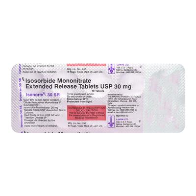 Isonorm SR 30mg Tablet 10'S - Angina