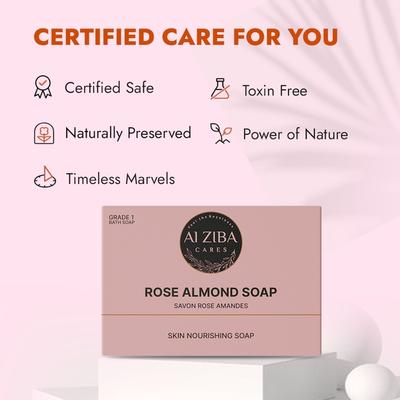 Alziba Cares Soap - Rose Almond 100 g - Soaps