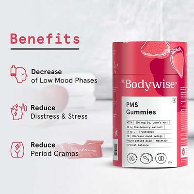 Be Bodywise PMS Gummies, Hormonal Balance, Helps with low mood (pack of 60) 1's - Multi-Vitamins