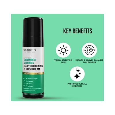 Dr. Sheth's Ceramide & Vitamin C Daily Brightening & Repair Cream 30gm - Day Cream