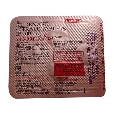 VIGORE 100 RED Tablet 4's - Impotence/Erectile Dysfunction (Ed)
