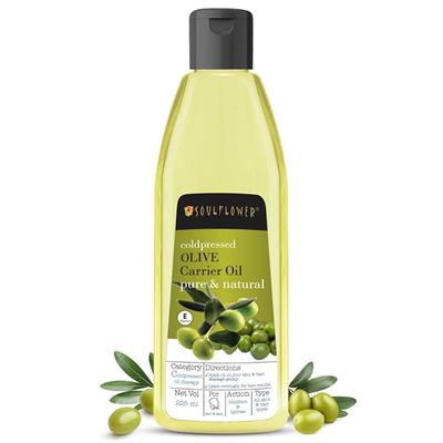 Soulflower Coldpressed Olive Oil For Hair & Skin 225 ml - Hair Oils