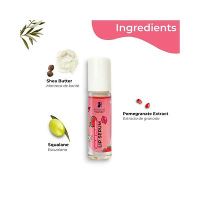 Pilgrim Squalane Strawberry LIP SERUM with Roll-On for Visibly Plump & Supple Lips 6 ml - Lip Balms
