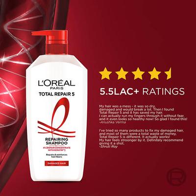 L'Oreal Paris Total Repair 5 Repairing Shampoo 4% Concentrate with Keratin XS Damage Hair 650ml - Shampoos