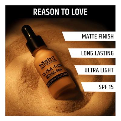 Insight Cosmetics Ultra-Thin Second Skin Long Wear Foundation - Golden Honey 20 ml - Foundation