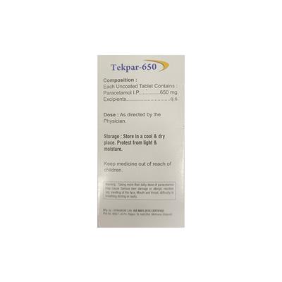 TEKPAR 650 Tablet 10's - Fever-Ana