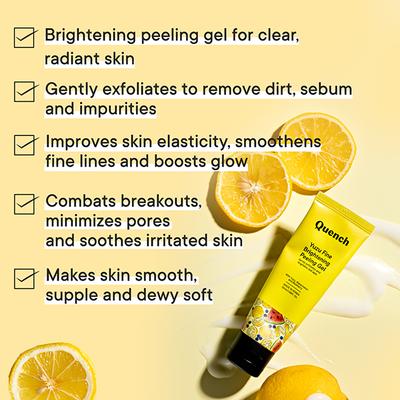 Quench Botanics Vitamin C Peeling Gel with Yuzu & Orange Peel To Brighten Dull Skin 50 ml - Masks & Peels