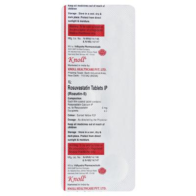 ROZUTIN 5mg Tablet 10's - High Cholesterol-Dys
