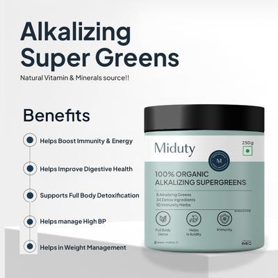 Miduty Organic Super Greens Powder 250 g - Weight Loss
