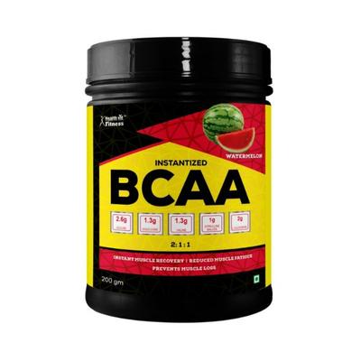 Healthvit Fitness 100% Micronized BCAA 5200mg 2-1-1 with L-Glutamine and L-Citrulline Malate, (10 Servings) Watermelon Flavour Keto Friendly, Caffeine Free 200 gm - General Health