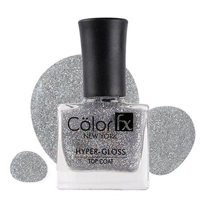 Color Fx Hyper-Gloss Top Coat Holographic Glitter finish Non-yellowing Silver - 172 9 ml - Nail Polish