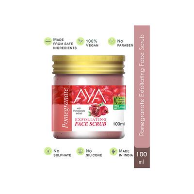 Aya Pomegranate Exfoliating Face Scrub, No Paraben, No Silicone, No Sulphate 100 ml - Scrubs & Exfoliants