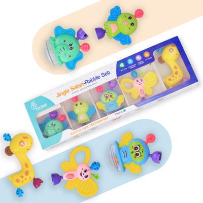 R for Rabbit Jingle Safari Rattles (Pack of 5) 1's - Baby Safety