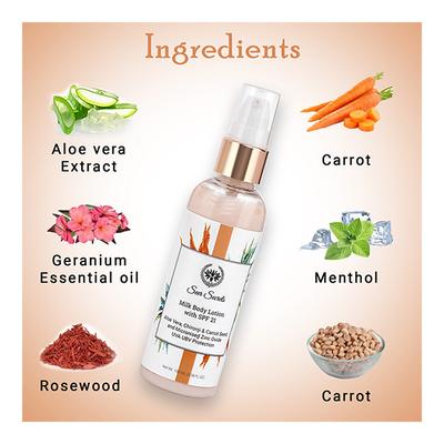 Seer Secrets Milk Body Lotion with SPF 21 - Aloe Vera, Chironji & Carrot Seed 100 ml - Lotions & Creams