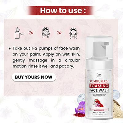 Tnw The Natural Wash Oil Controlling Kumkumadi Foaming Face Wash For Glowing Skin 100 ml - Face Washes