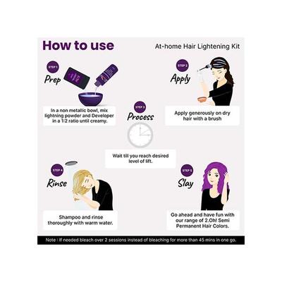 2.Oh! Semi Permanent Hair Color + Lightning Kit - Purple Combo 1's - Hair Creams