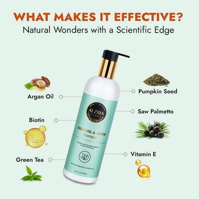 Alziba Cares Argan Oil & Biotin Shampoo 500 ml - Shampoos