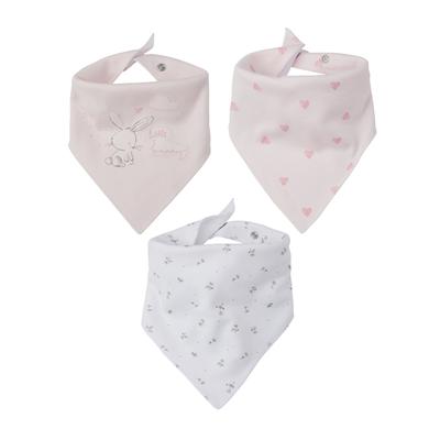 Mothercare Bunny Dribbler Bibs - Pink (Pack of 3) - Feeding & Nursing