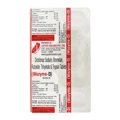 WOZYME D Tablet 10's - Pain relief-Ant