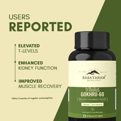 Rasayanam Tribulas Gokhru-60 1000 MG Tablets 60's - Workout Essentials