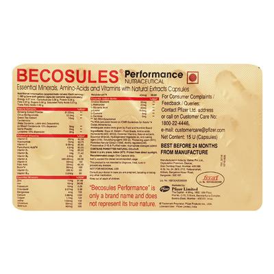 Becosules Performance Capsule 15'S - Supplements-Vam