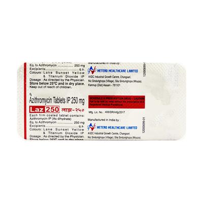 LAZ 250mg Tablet 6'S - Bacterial Infections-Mac