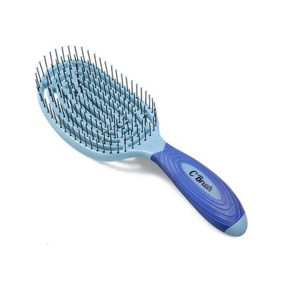 NuWay 4HAIR U.S. Patented Detangler Hair Brush for Men & Women - Blue - Detangling C Brush 1s 1's - Hair Brushes